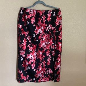 Ashley Stewart Cherry Blossom Elastic Waist Skirt Size 14/16